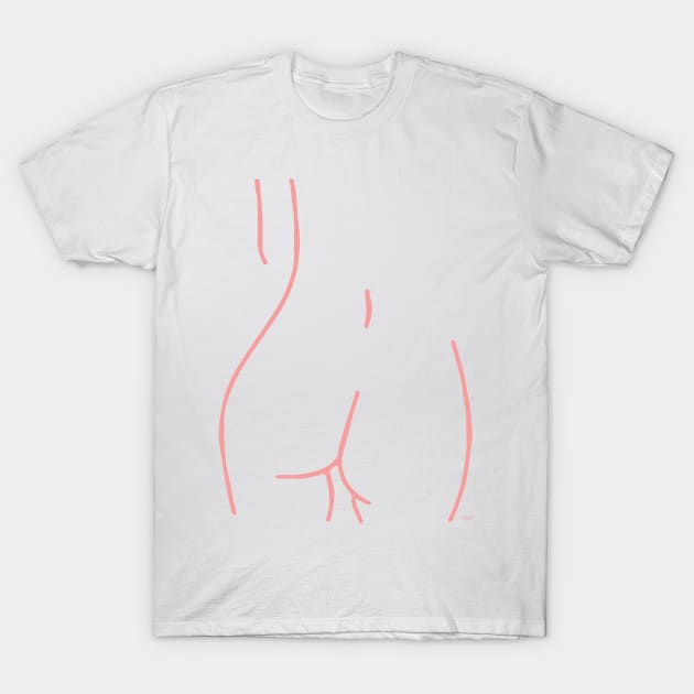 Butt Outline T-Shirt by HandsomeGirlDesigns